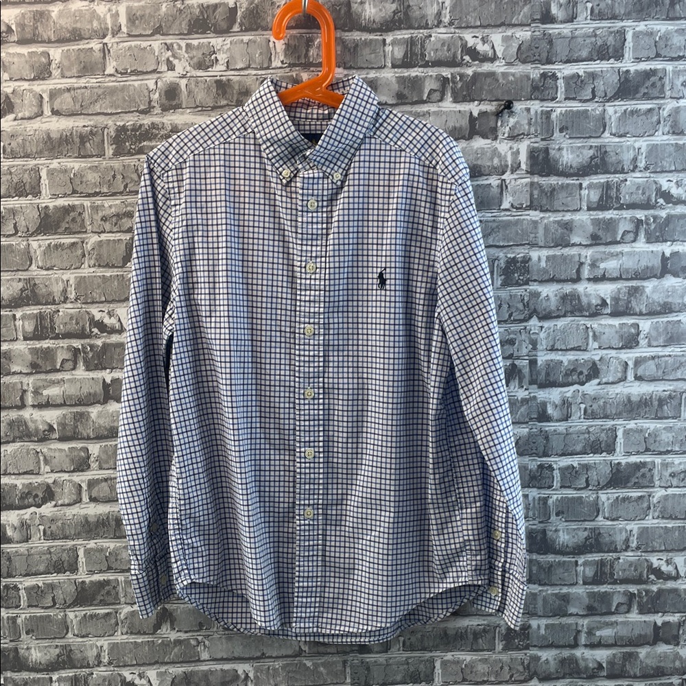 Ralph Lauren Navy and White Checkered Shirt